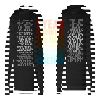 1年記念日 彼 彼女 カップル 1回目の結婚 長袖Tシャツ - Kawaiitshirt