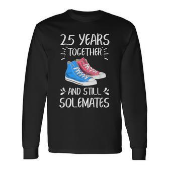 25 Años Juntos 25 Aniversario Día Deanalentín Camiseta de manga larga - Regaloses