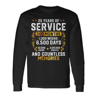 25 Years Of Service 25Th Year Work Anniversary Retirement Long Sleeve T-Shirt - Thegiftio UK