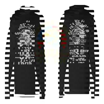 250 Anniversary Usa Eagle American Flag On Back Long Sleeve T-Shirt - Thegiftio