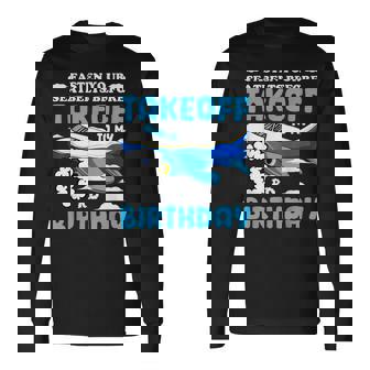 3歳の誕生日飛行機 パイロット固定シートベルト離陸飛行機 長袖Tシャツ - Kawaiitshirt