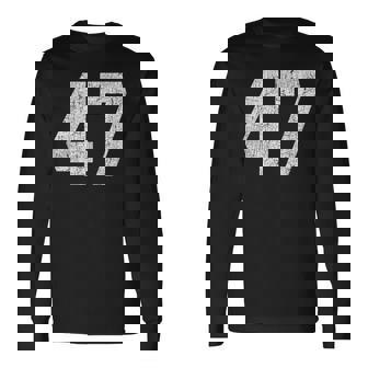 47 ジャージユニフォーム バーシティ スポーツ番号 47歳の誕生日 長袖Tシャツ - Kawaiitshirt