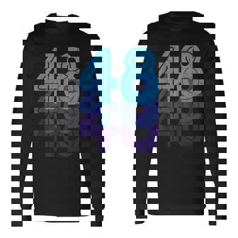 48ラッキーナンバー48歳の誕生日のスポーツチーム 長袖Tシャツ - Kawaiitshirt