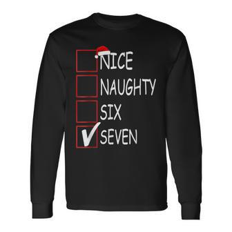 6-7 Meme Nice Naughty 67 Christmas Brain Rot Long Sleeve T-Shirt - Thegiftio UK