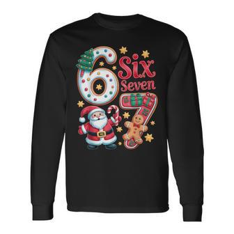 67 Christmas Trending Meme Saying 6 7 Meme Costume Xmas Long Sleeve T-Shirt - Thegiftio UK