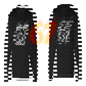 67 Fireixeven Meme Flames スラング 数字 面白い キッズ ティーン 長袖tシャツ 長袖Tシャツ - Kawaiitshirt