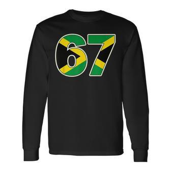 67 Jamaican Flag Inspired Long Sleeve T-Shirt | Mazezy