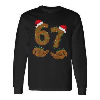 67 Meme Humor 6-7 Six Seven Bigfoot Christmas Long Sleeve T-Shirt - Thegiftio UK