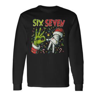 67 Meme Humor 6-7 Six Seven Christmas 67Th Birthday Long Sleeve T-Shirt - Thegiftio UK