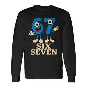 67 Six Seven 6-7 Italian Brainrot Gaming Meme Long Sleeve T-Shirt - Thegiftio UK
