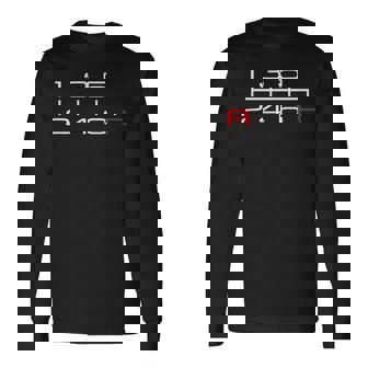 6速マニュアルシフトパターンノブ カーテーマ 長袖Tシャツ - Kawaiitshirt