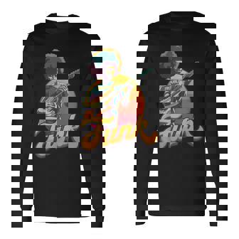 70年代レトロ・ファンク・アフロ・バンド・ギタリスト ジャズ・ファンク&ソウル 長袖Tシャツ - Kawaiitshirt