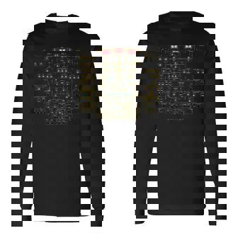 A320 オーバーヘッドパネル ライト付き 航空旅客機パイロット 長袖tシャツ 長袖Tシャツ - Kawaiitshirt