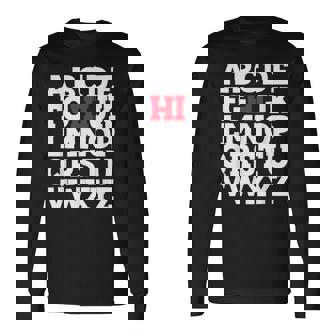 Abcのhiおかしいこんにちはアルファベット学生教師グリーティング 長袖Tシャツ - Kawaiitshirt