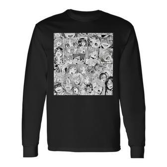 Ahegao オタクアニメ 垂れ下がるよだれアニメ Weeb Love 長袖Tシャツ - Kawaiitshirt