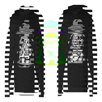 Alien UFO Abduction They Came Between 6 7 Retro Sci Fi Long Sleeve T-Shirt | Mazezy