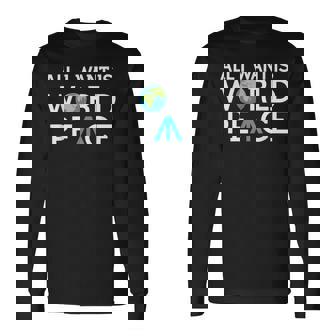 All I Want Is World Peace Earth Day 長袖Tシャツ - Kawaiitshirt