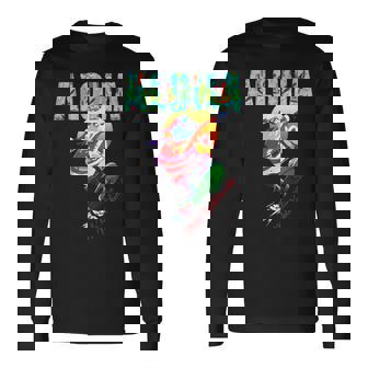 Aloha Mele Kalikimaka Santa Tropical Xmas Hawaiian Christmas Long Sleeve T-Shirt - Monsterry