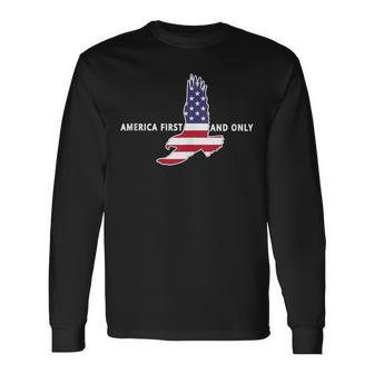 America First USA Flag Eagle AFAO American Patriot Pride Tank Top Long Sleeve T-Shirt | Mazezy