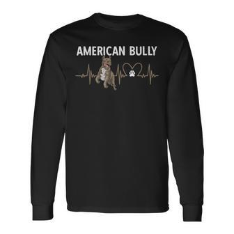 American Bully Dog Heartbeat Xl American Bully Long Sleeve T-Shirt - Thegiftio UK