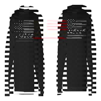 American Flag Distressed Vintage Patriotic 4Th Of July 1776 Long Sleeve T-Shirt - Monsterry