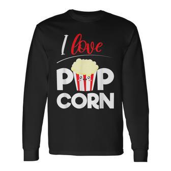Amo Il Popcorn Cinema Idea Regalonacks Popcorn Maglietta a maniche lunghe - Novitaregali