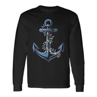 Ancre Noël Bateau T-shirt à manches longues - Cadeauxyz