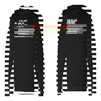 Angie パーソナライズ 名前 レトロ ヴィンテージ 70年代 80年代 90年代 誕生日 長袖Tシャツ - Kawaiitshirt