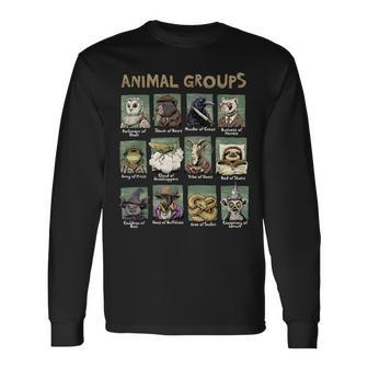 Animal Groups Unveiled Educational Wildlife Long Sleeve T-Shirt - Thegiftio UK