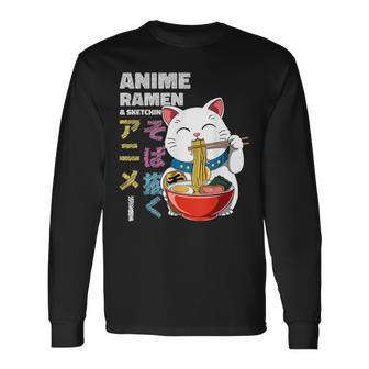 Anime Ramen Undkizzieren Otaku Lucky Cat Langarmshirts - Geschenkecke