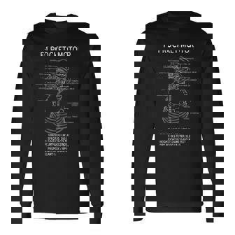 Apolloaturn F-1 スペースロケットエンジン ブルーポーズ 長袖Tシャツ - Kawaiitshirt