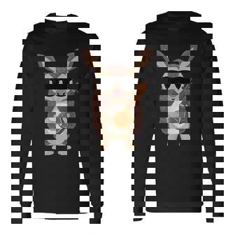 Armadillo Wearing Sunglasses Playing Sitar Sitarist Long Sleeve T-Shirt | Mazezy