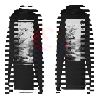 Art Japonaisintage En Fleurs De Cerisier Manche Longue T-shirt à manches longues - Cadeauxyz