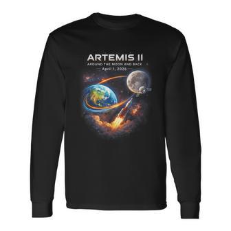 Artemis Ii Rocket Space Launch Back To The Moon Mission 2026 Long Sleeve T-Shirt - Thegiftio