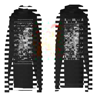 Australian Shepherd Dog Christmas Ugly Sweater Santa Xmas Long Sleeve T-Shirt - Thegiftio