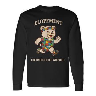 Autism Neurodiversity Bear Elopement The Unexpected Workout Long Sleeve T-Shirt - Monsterry
