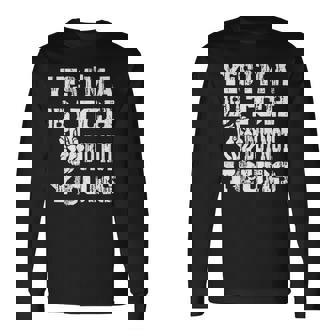 On Back Yes I'm A Bitch But Not Yours Skull Bold Quote Long Sleeve T-Shirt | Seseable UK
