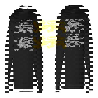 Bandera Normandía Escudo De Armas Francia Norman Dos Leopardos Camiseta de manga larga - Regaloses