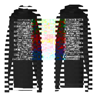 Banderas Del Mundo En Gradación De Color Banderas Nacionales Camiseta de manga larga - Regaloses