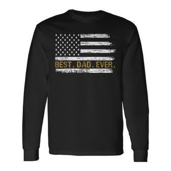 Bandiera Americana Best Dad Ever Best Daddy Bandiera Best Dad Ever Maglietta a maniche lunghe - Novitaregali