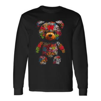 Bärentext Kunstwerk Lustig Bunt Tierkunst Bär Langarmshirts - Geschenkecke
