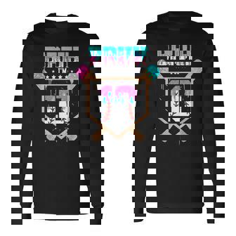 Baseball 10 Year Old Ice Cream Drip 10Th Birthday Boy Player Long Sleeve T-Shirt - Seseable