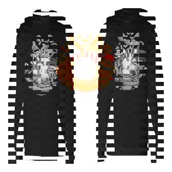 Baseball Game Lover Popcorn Food & Sports Fan Thanksgiving Long Sleeve T-Shirt - Thegiftio