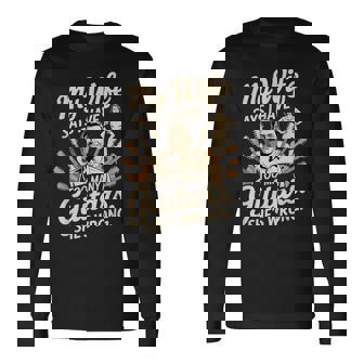 Bass Guitar Acoustic Guitar Player Hoarding Guitars Long Sleeve T-Shirt | Mazezy