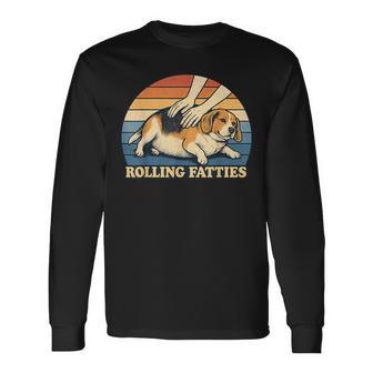 Beagle Rolling Fatties 駄洒落ジョーク 犬好き 長袖Tシャツ - Kawaiitshirt