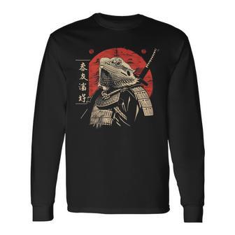Bearded Dragon Japanese Samurai Japan Reptile Lover Long Sleeve T-Shirt - Thegiftio
