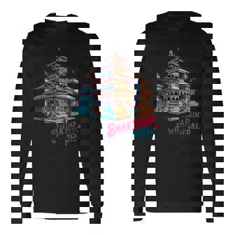 Bhaktapur Durbar スクエア 寺院 ネパール建築 長袖Tシャツ - Kawaiitshirt