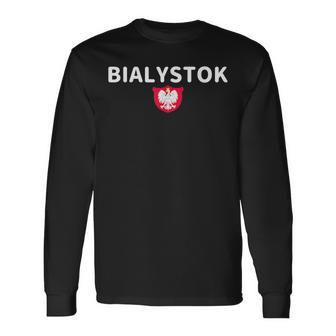 Bialystok Escudo De Armas Águila Polonia Polonia Polonia Camiseta de manga larga - Regaloses