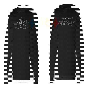 Bicycle Heartbeat Bike Cycling Long Sleeve T-Shirt - Thegiftio