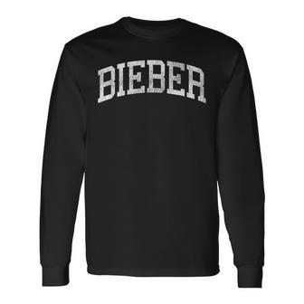 Bieber California Ca Vintage Athletic Sports Long Sleeve T-Shirt - Seseable